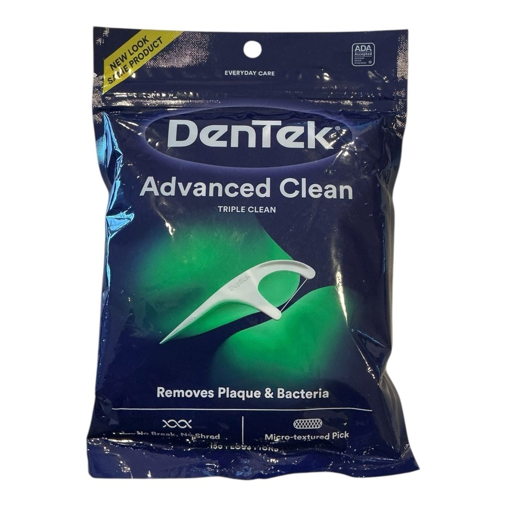 DenTek - Advanced Clean‎ Floss Picks (150 Ct) - Triple Clean Dental Care